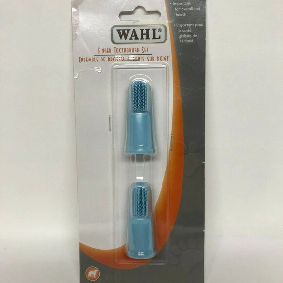 Pet Finger Toothbrush Set of 2 Wahl Pet Care Supplies Dogs Cats New in Package - Picture 1 of 8